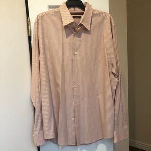 PERRY ELLIS STRIPED SHIRT LIKE NEW SZ-XL JUST BACK FROM CLEANERS 🧡💙🤍